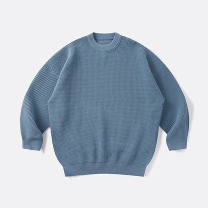 HARBOR WAFFLE CREW NECK PULLOVER SWEATER