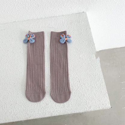 Bowknot Girls Straight Socks