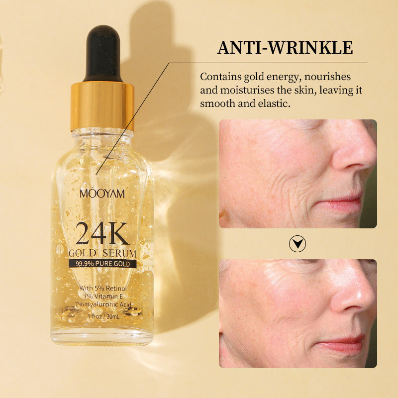 24Kゴールドフォイル30mL ビタミンE レチノール アンチリンクル リフティングフェイスセラム