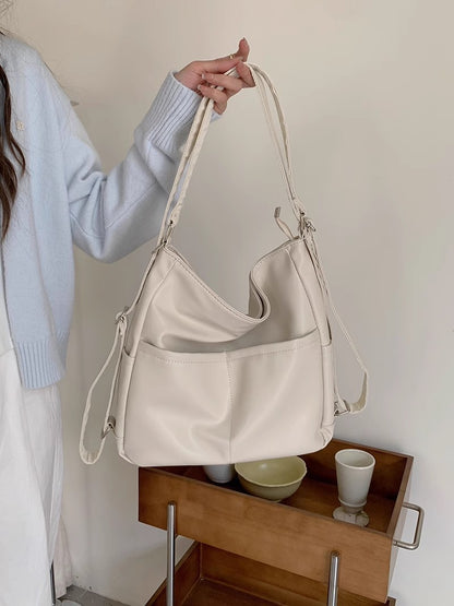 New Soft Leather Three-purpose Multifunctional Backpack & Shoulder Bag