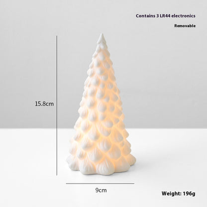 Ceramic Desktop Decoration Luminous Christmas Small House Christmas Snowman