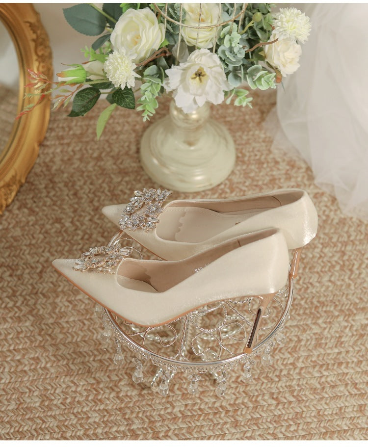 Two-way Wear Pointed-toe Stiletto Bride Shallow Mouth High Heels