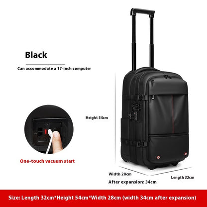 Expandable Trolley Backpack Large Capacity with Built in Vaccum Pump Option.