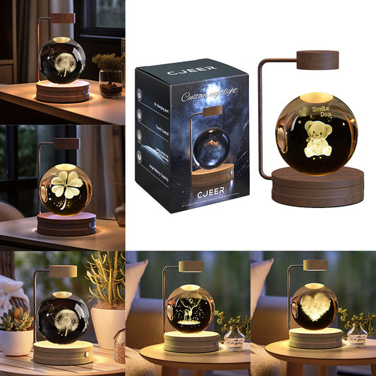 Crystal Ball Cosmic USB Power Warm Bedside Light Night Lamp