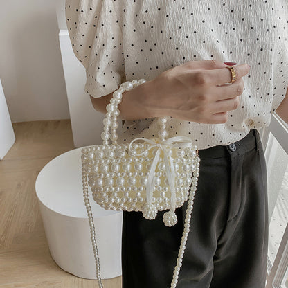 Women's Sweet New Handheld Pearl Chain Messenger Bag