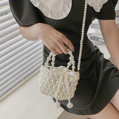 Women's Sweet New Handheld Pearl Chain Messenger Bag
