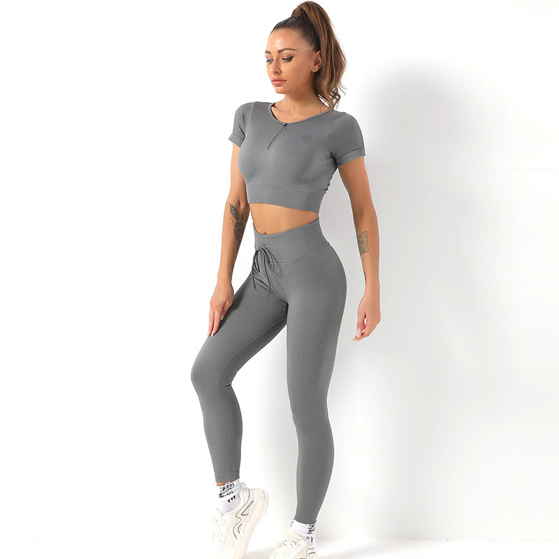 HIGH WAISTED ABDOMINAL SEAMLESS YOGA SUIT