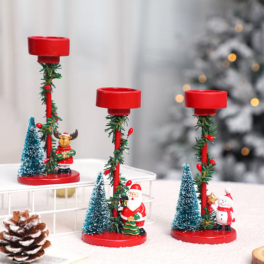 Christmas Decorations Desktop Resin Christmas Tree Candlestick