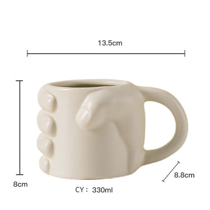 Hand around the Cup art Ceramic Mug