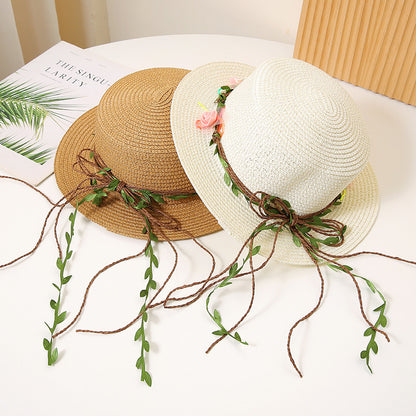 Women's Flat Straw Sun Protection Sun-proof Western Style Beach Hat