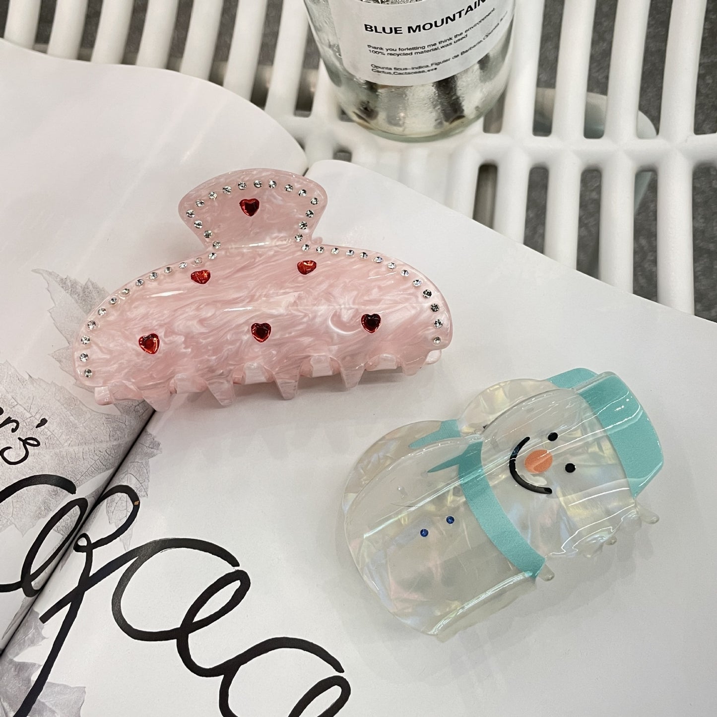 Female Versatile Acrylic Love Sweet Hair Claw