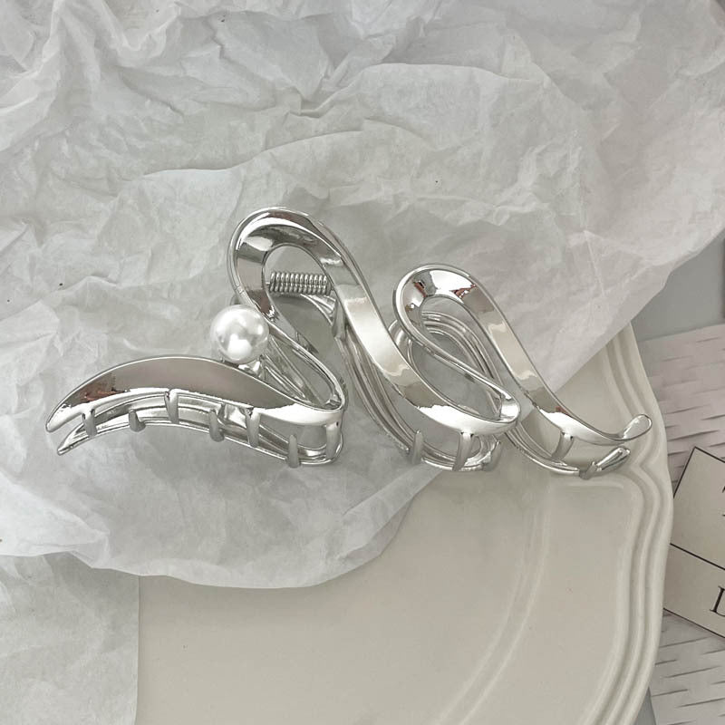 Silver Metal Barrettes Updo Hair Claw