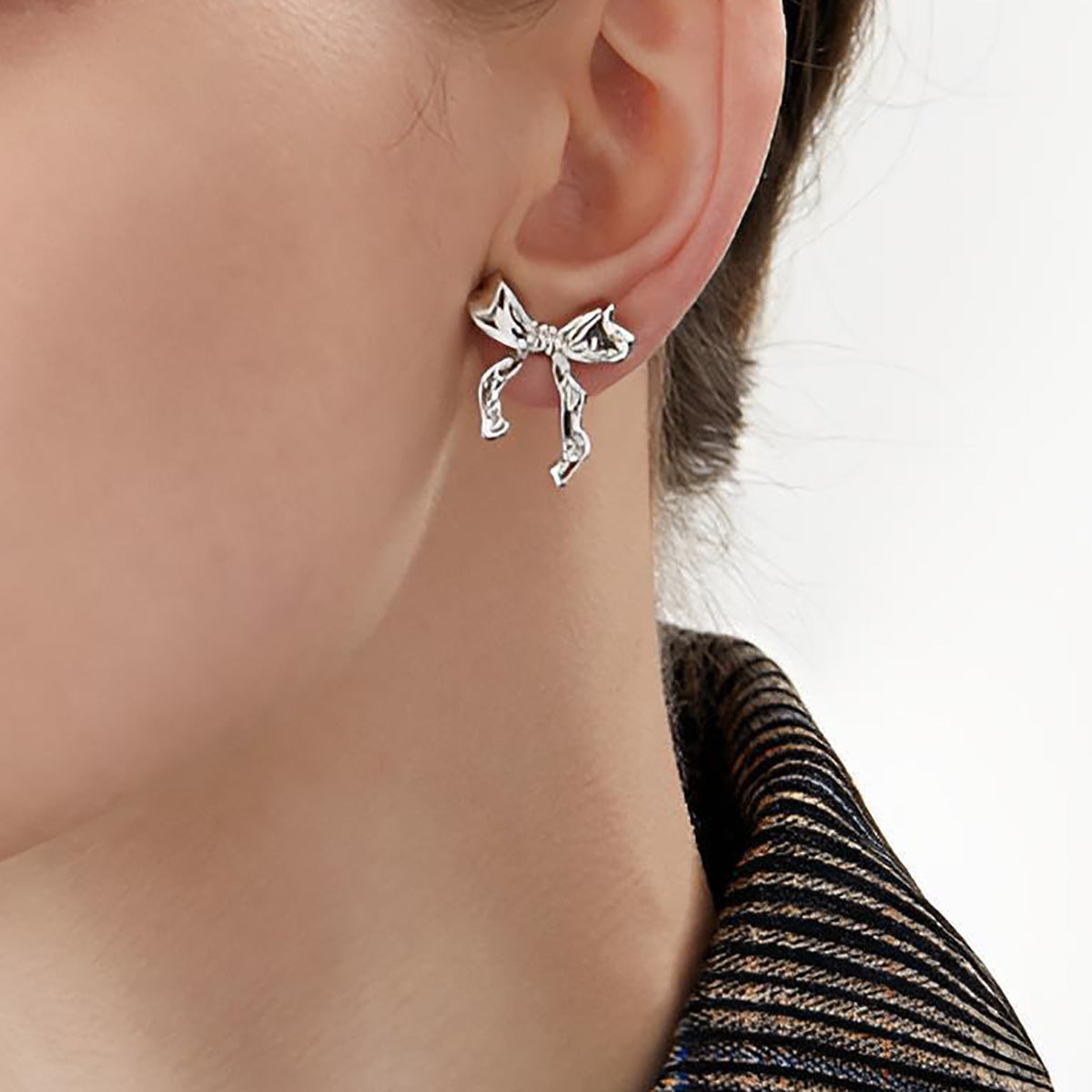 Bow Simple Style Fashionable And Versatile Earrings