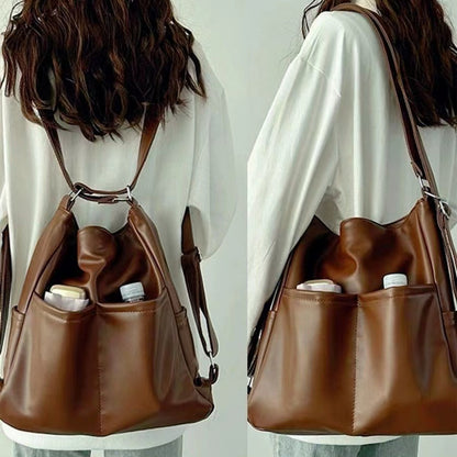 New Soft Leather Three-purpose Multifunctional Backpack & Shoulder Bag