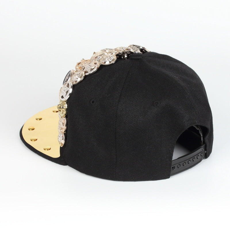 Skull Leopard Head Rivet Baseball Cap