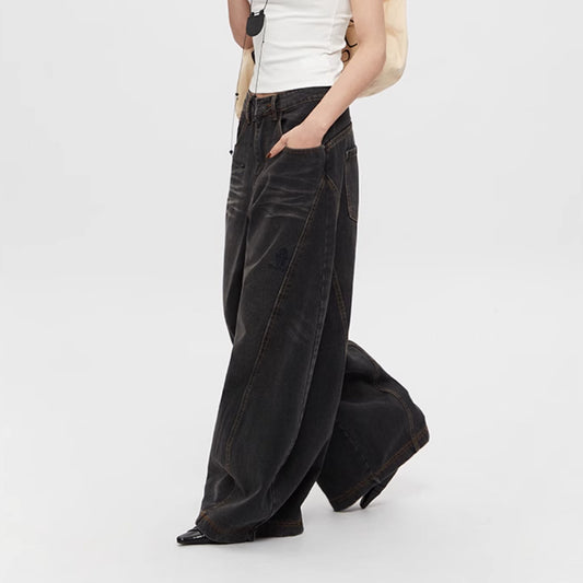 Retro Jeans Loose Straight Drooping Wide Leg Pants