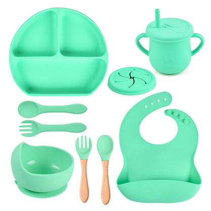 Silicone Solid Colors Babies' Tableware Set