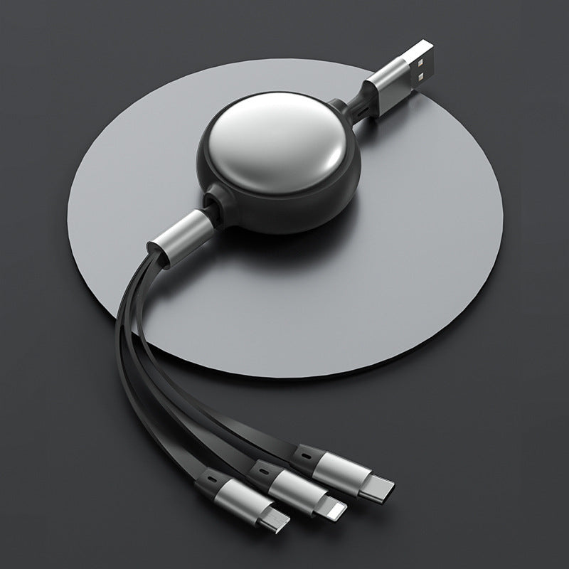 3 in 1 USBケーブル マイクロUSBタイプCケーブル 3 in 1 2.4A 引き込み式USB C充電ケーブル