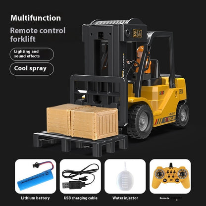 Remote Control Forklift Light Music Spray Crane Engineering Car Children's Toy Model