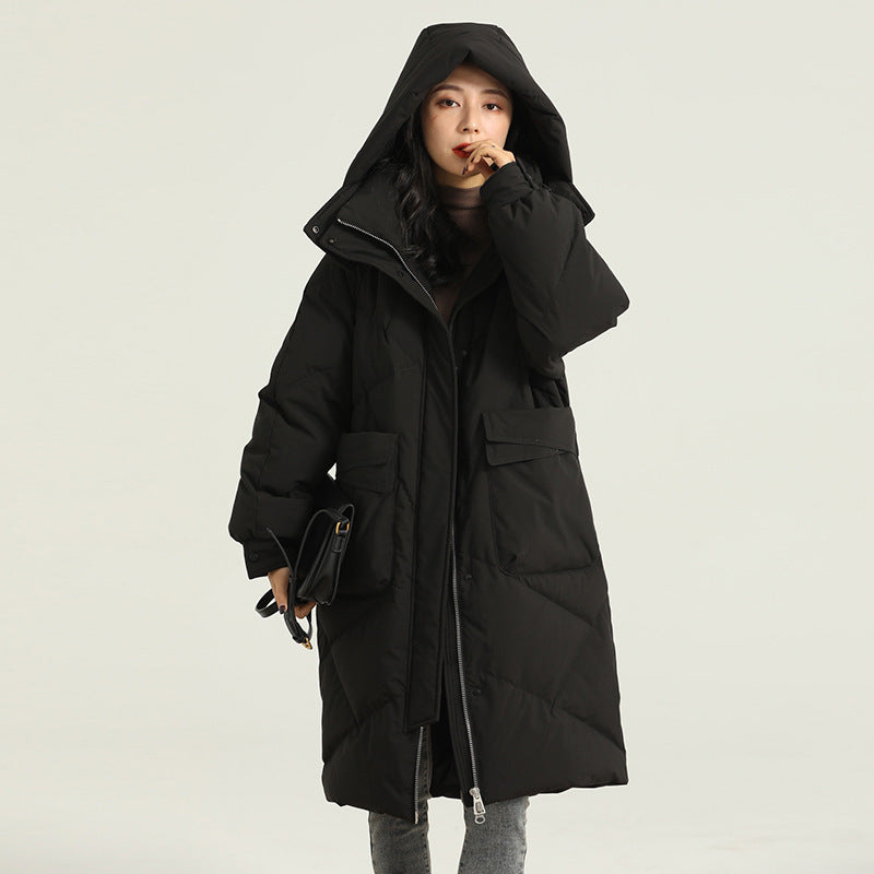 White Duck Down High-end Warm Women's Slimming Pinghu Coat Jacket