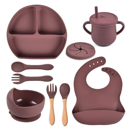 Silicone Solid Colors Babies' Tableware Set
