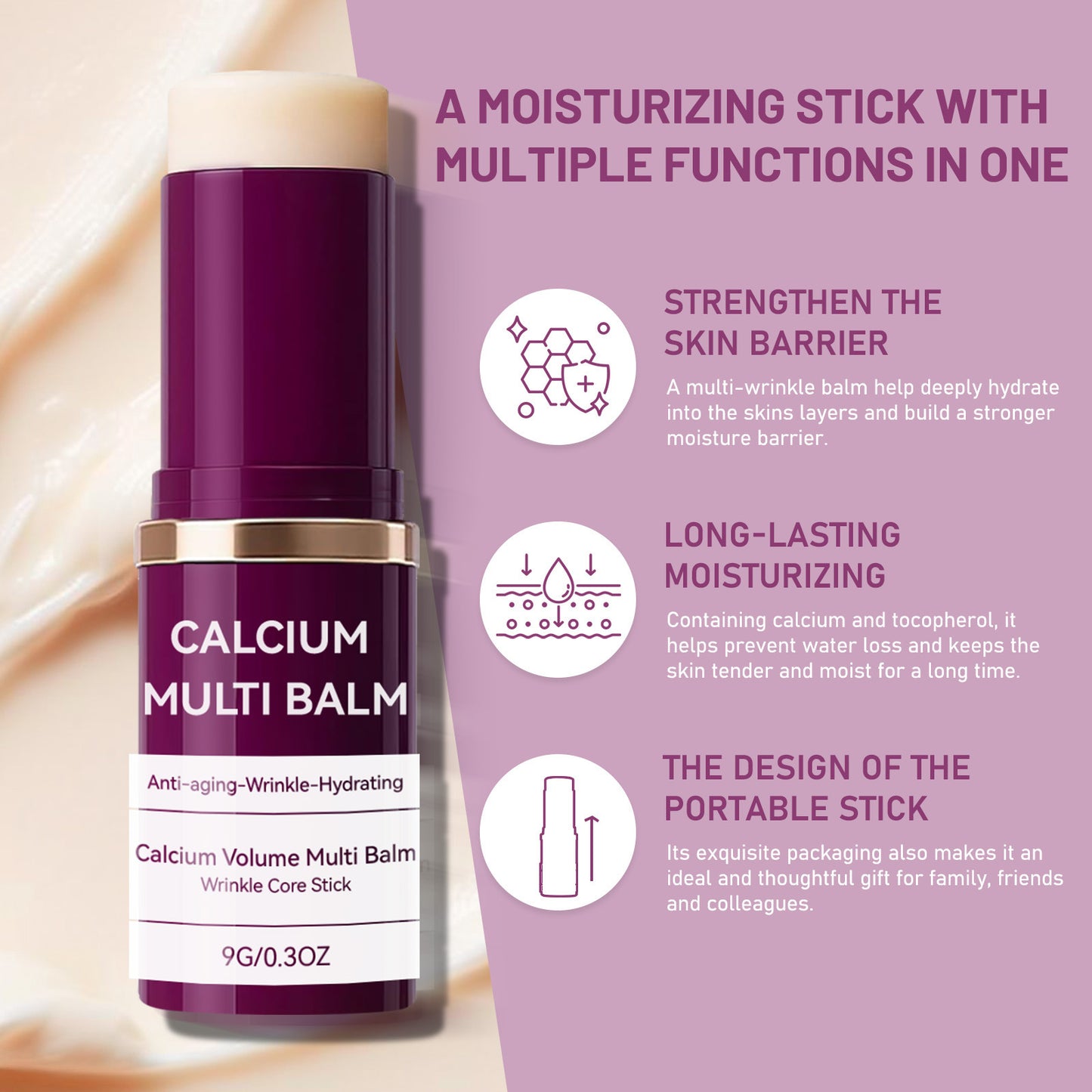 Multifunctional Firming Calcium Balm Facial Collagen Moisturizing Stick