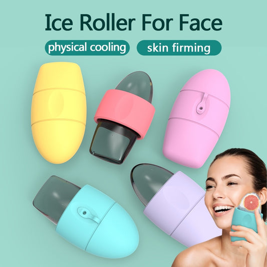 Silicone Ice Face Roller Contour Shrink Pores Remove Dark Circles Massage Skin