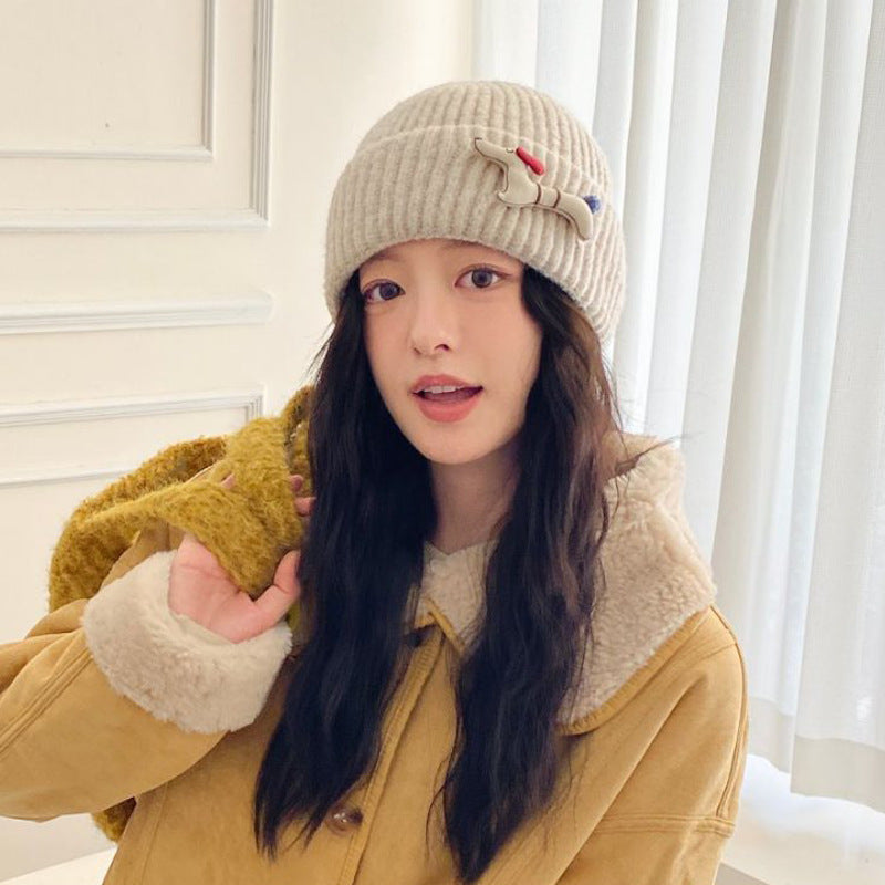 Cute Dog Knitted  Fashionable Beanie Hat