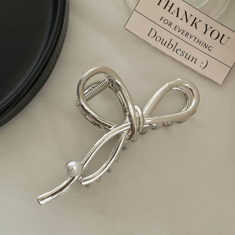 Silver Metal Barrettes Updo Hair Claw