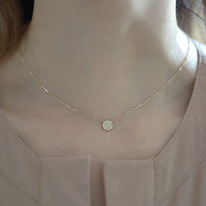 Silver Plated 18K Gold Romantic Inlaid Necklace