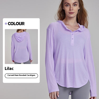 SOFT YOGA BREATHEABLE HOODIE TOP