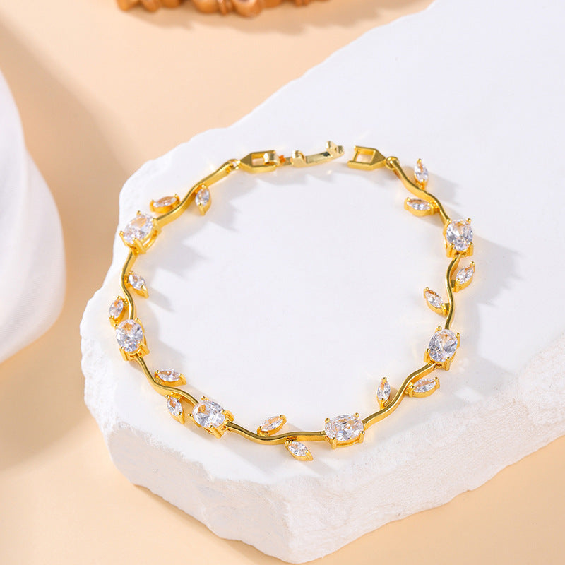 Zircon Tennis Bracelet Bride Ornament Combination