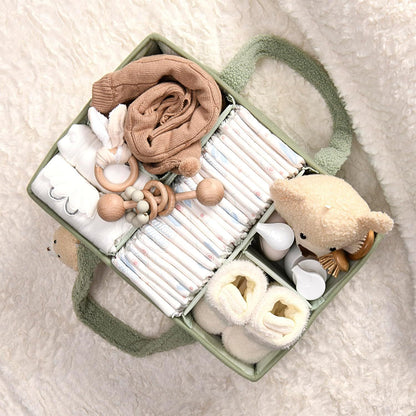 Diaper Caddy Organizer For Changing Table, Storage Basket For Wipes Etc