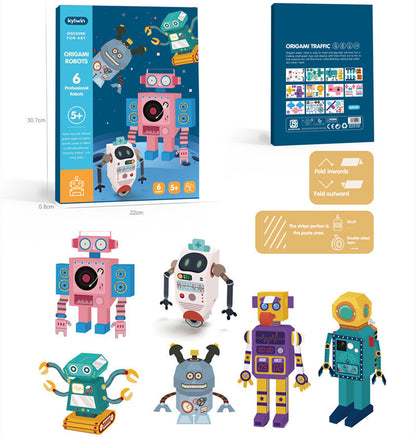 3D Three-dimensional Origami Robot Hand-assembled Toy