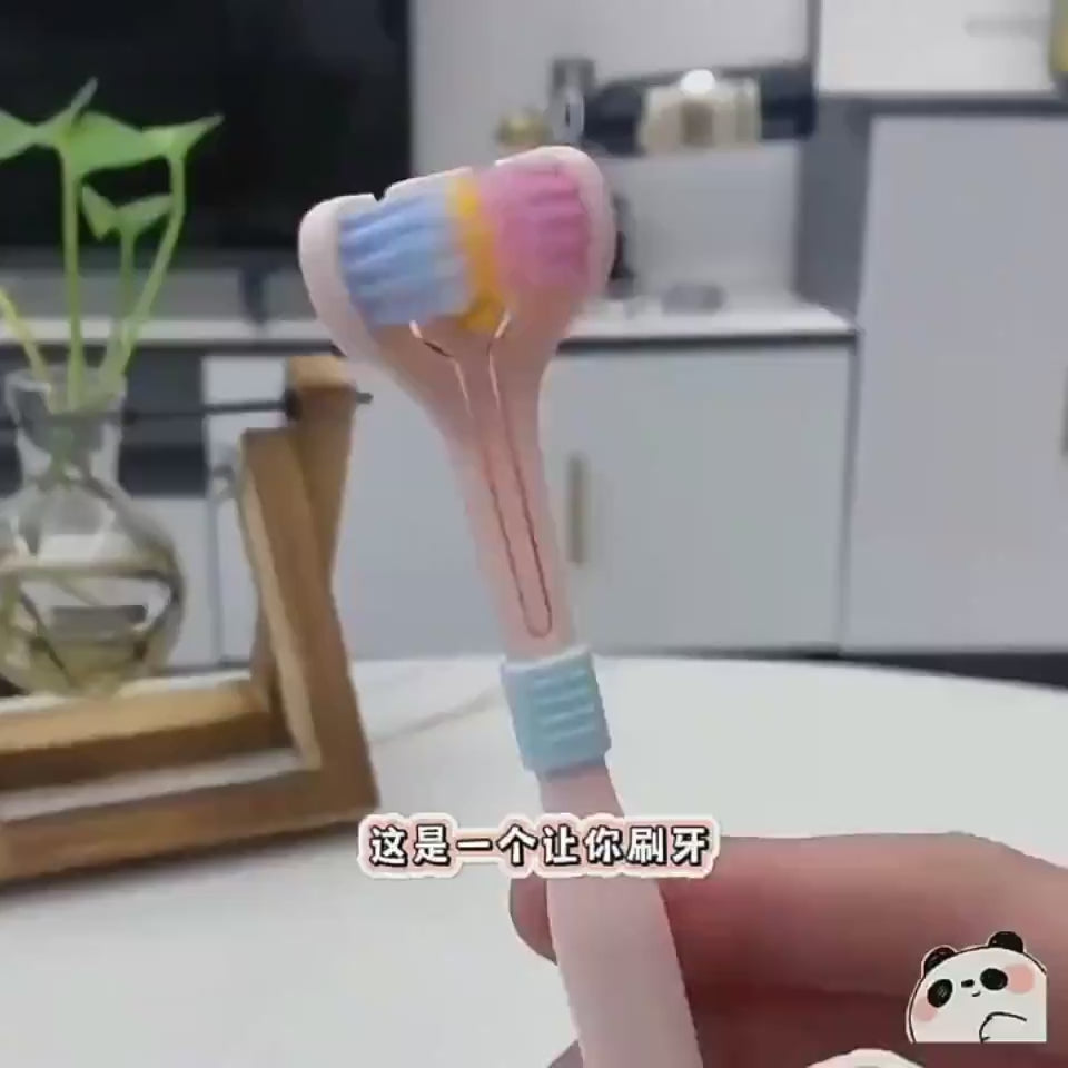 Three-sided Macaron Soft Bristle Toothbrush