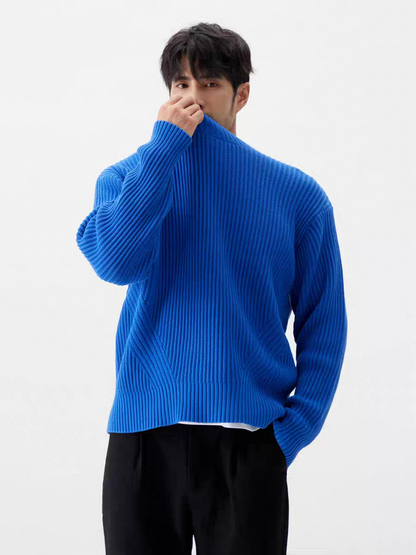 NOIR BLEU ORGANIC COTTON KNIT SWEATER