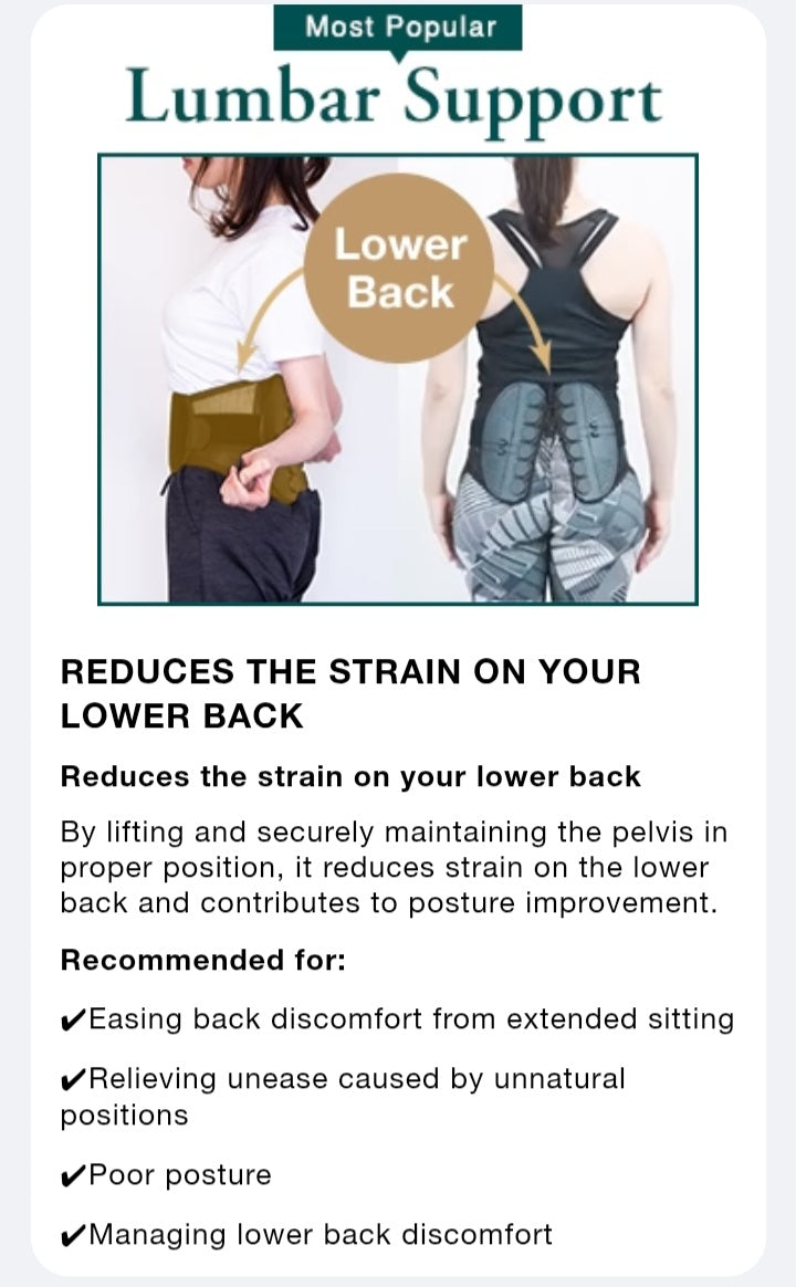 Lumbar Support Belt Relief from Back Pain, Breathable Design, Lower Back, Posture and Spine Support