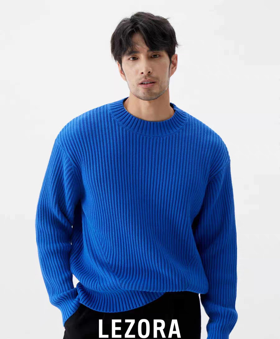 NOIR BLEU ORGANIC COTTON KNIT SWEATER