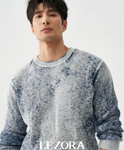 WASHED FLUFFY REVERSE PRINT SWEATER